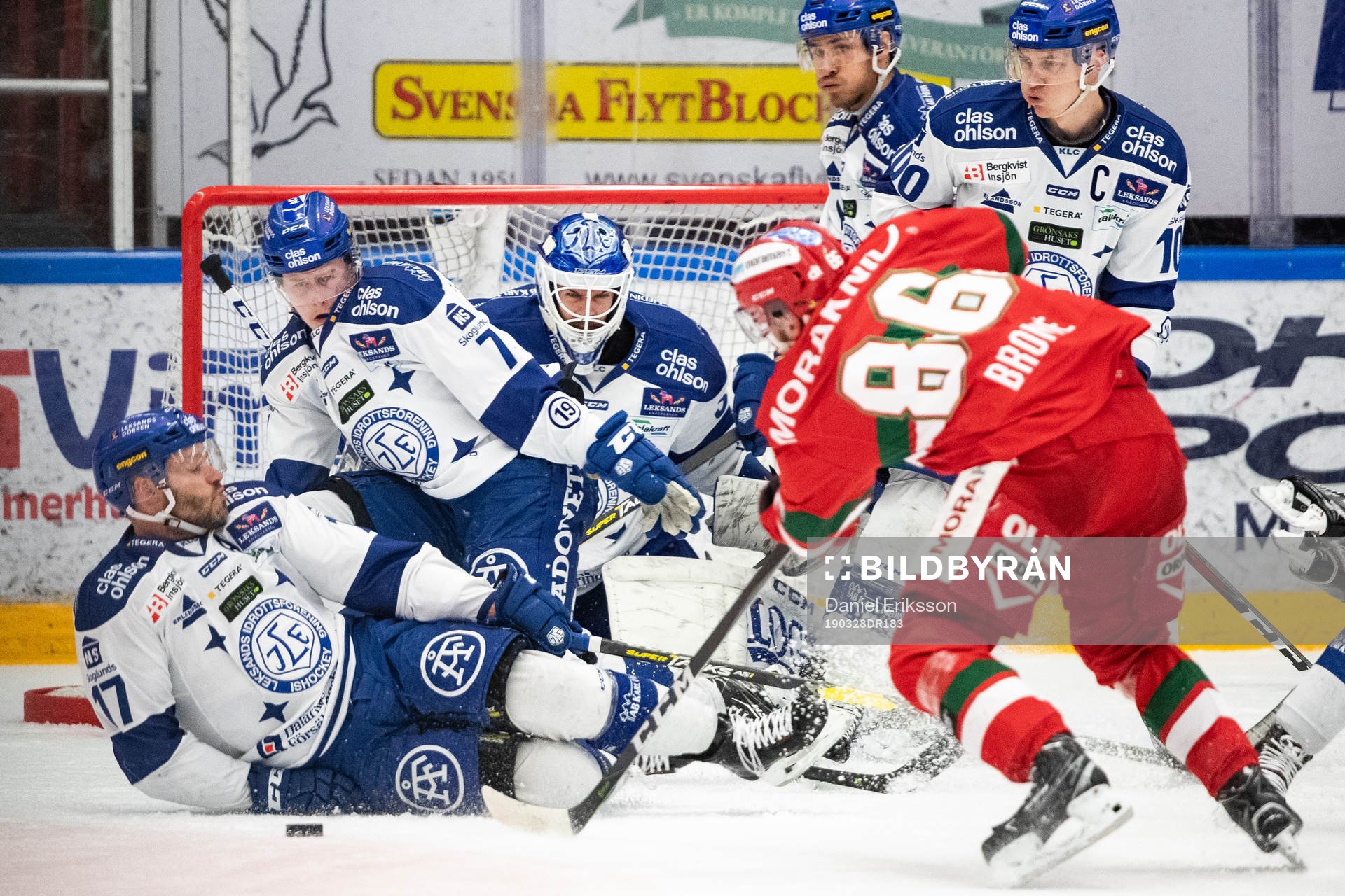Leksands Jesper Ollas och Lucas Nordsäter och målvakt