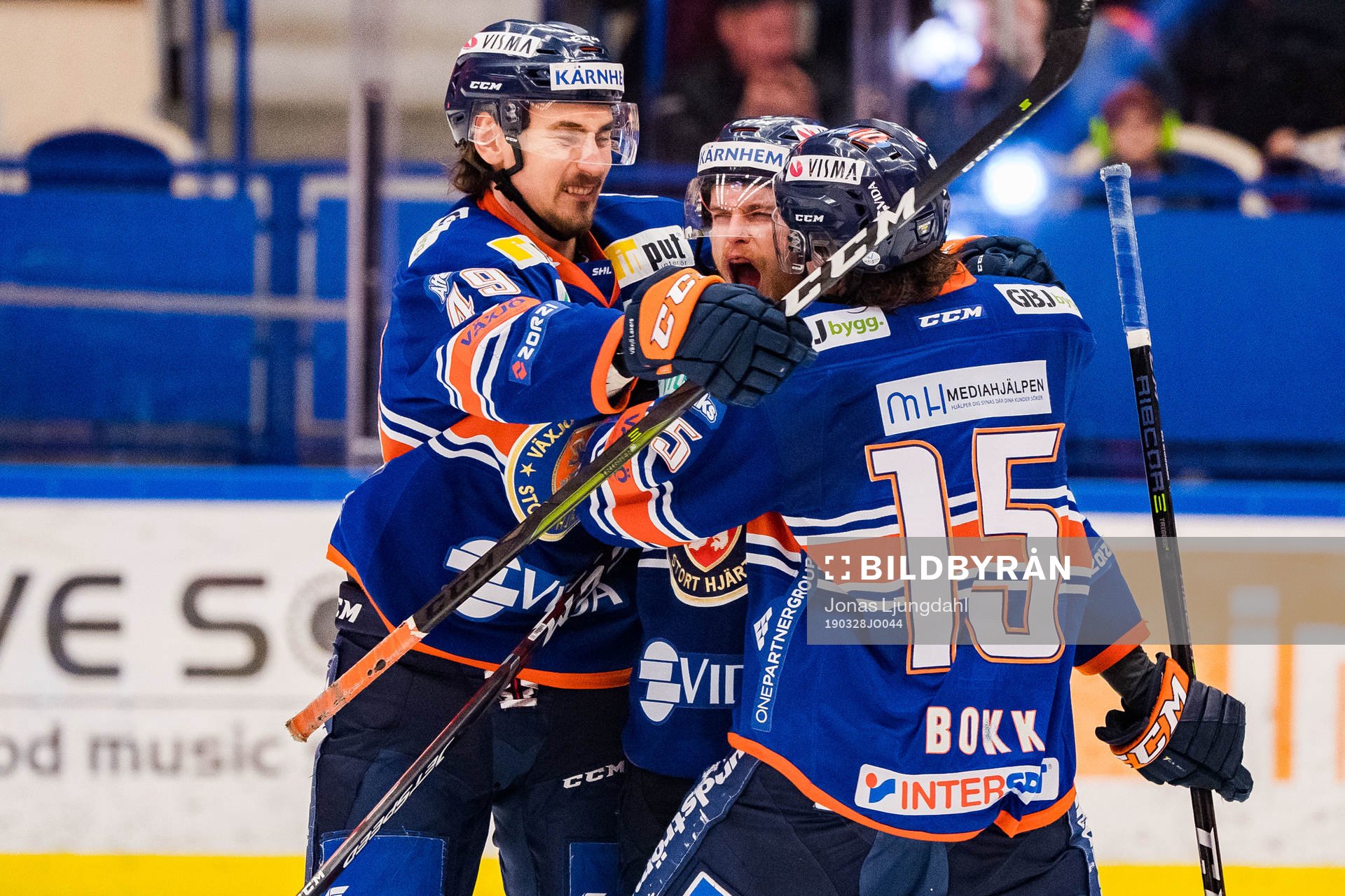 Växjös David Bernhardt, Filip Cederqvist och Dominik Bokk