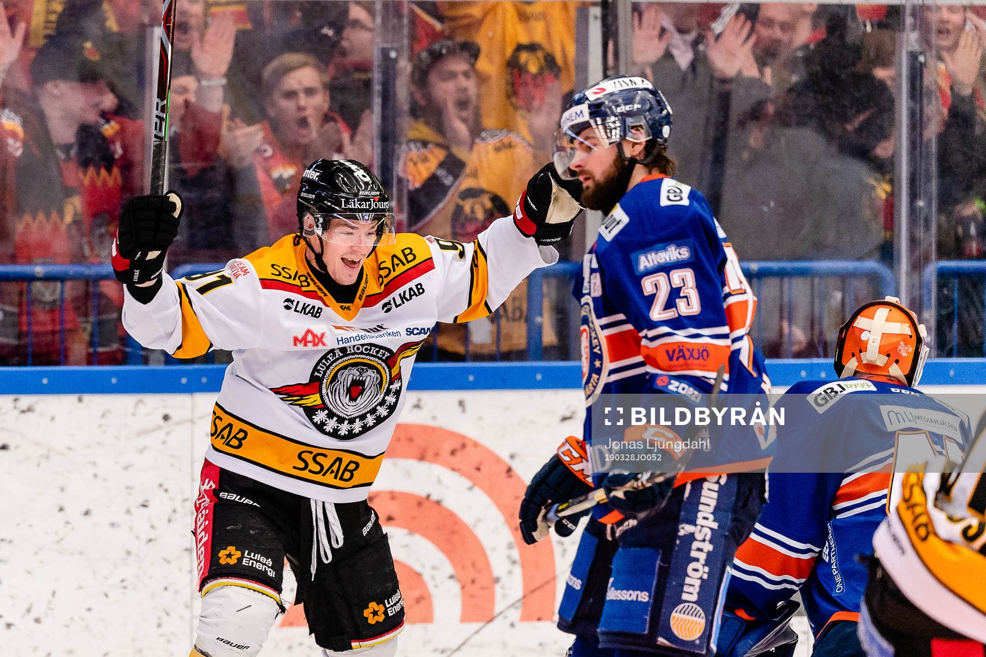 Luleås Austin Farley jublar