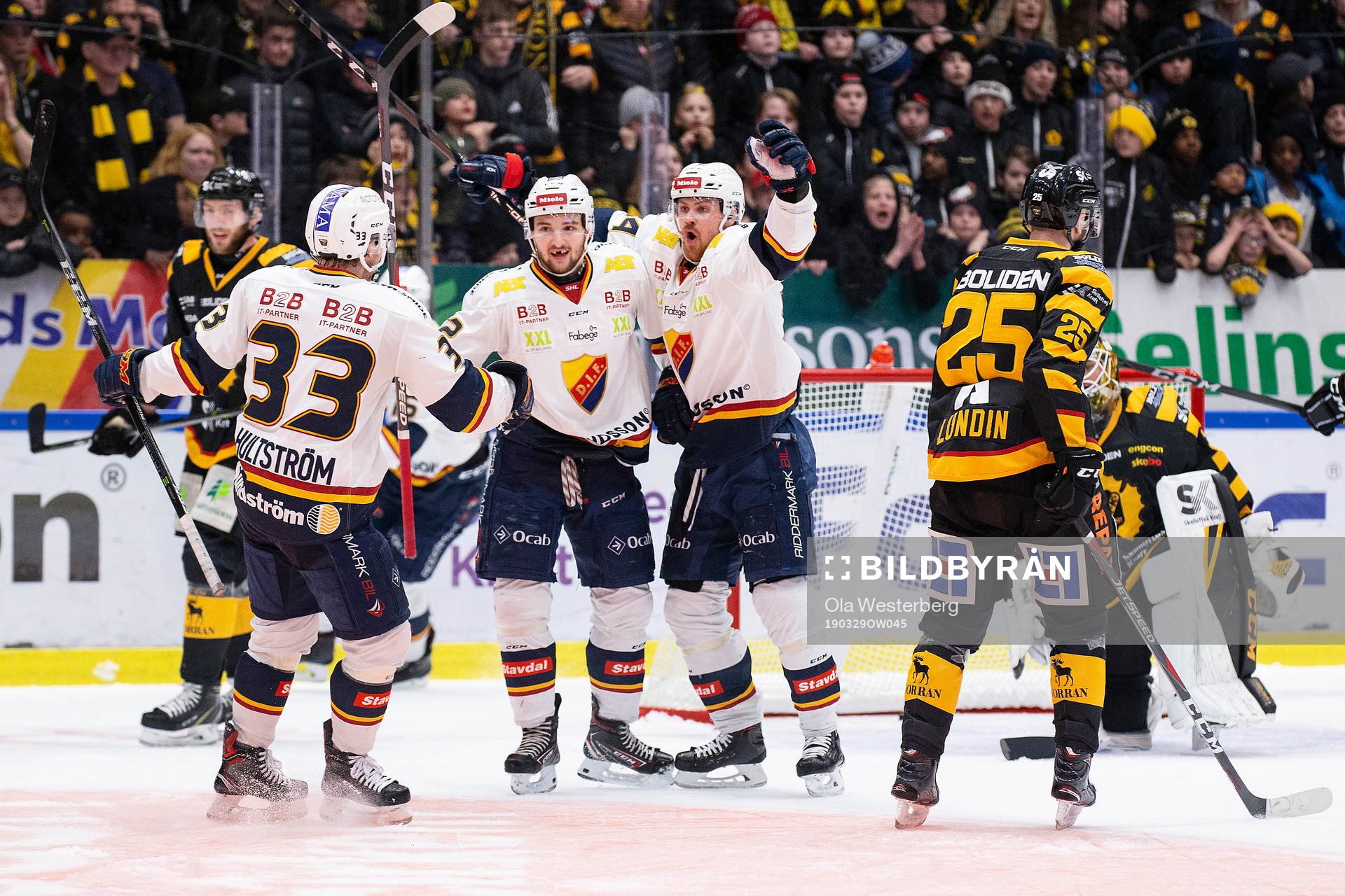 Djurgårdens Linus Hultström, Emil Bemström och Daniel