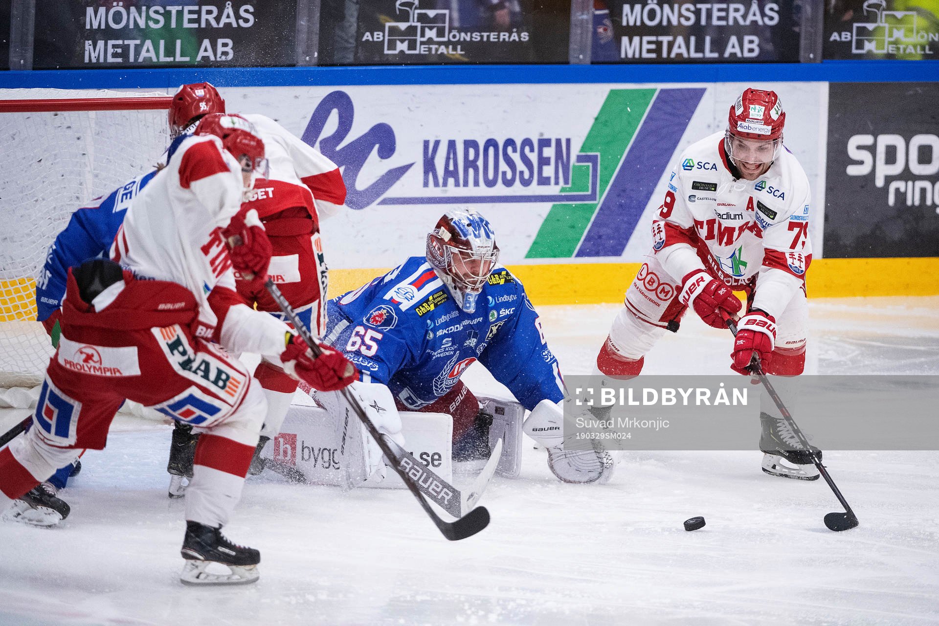 Oskarshamns målvakt Christoffer Rifalk och Timrås Ludvig