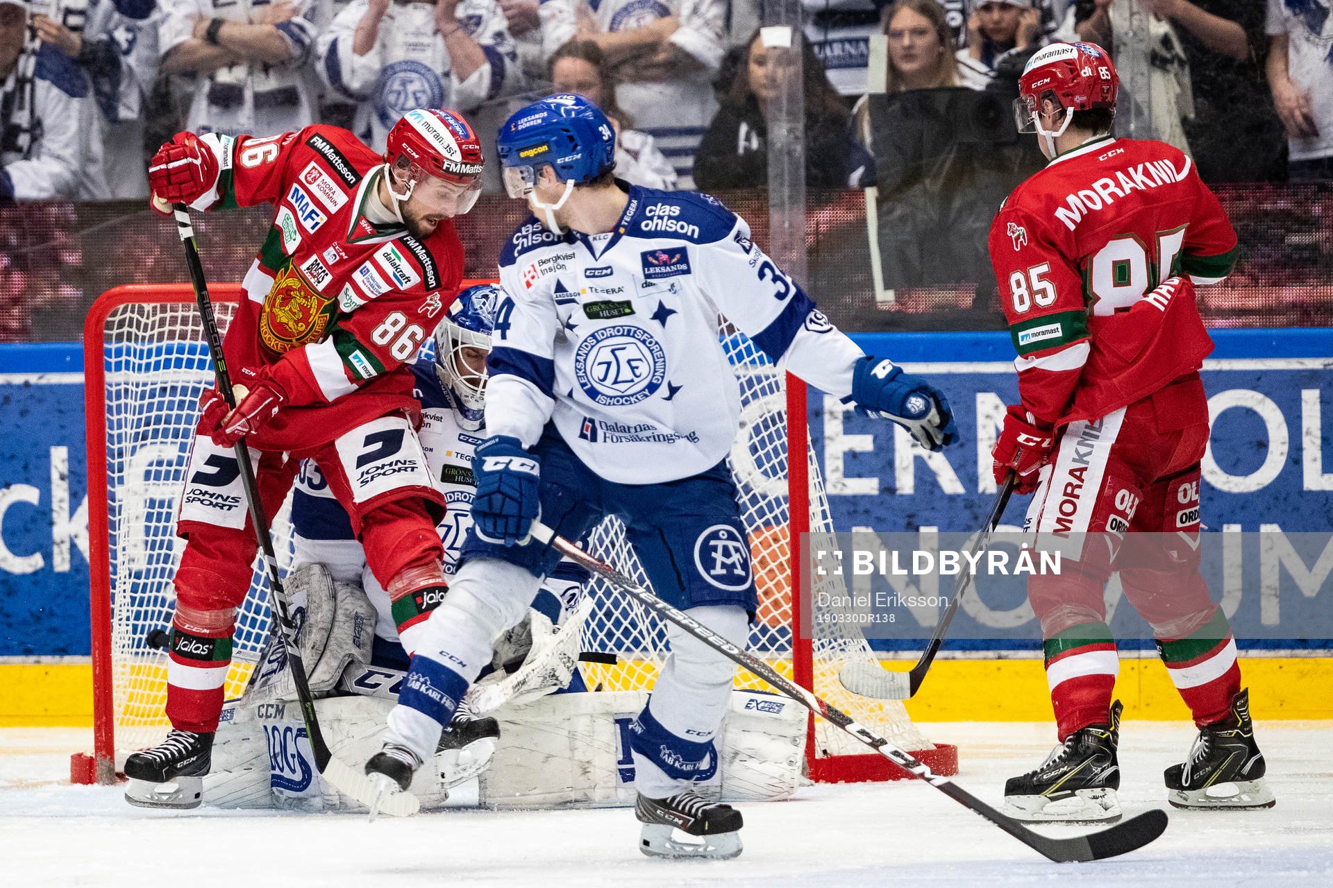 Moras Mathias Bromé och Leksands Daniel Gunnarsson och