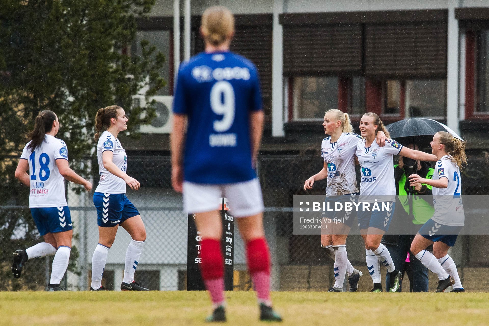 Nora Eide Lie of Kolbotn celebrates with teammates