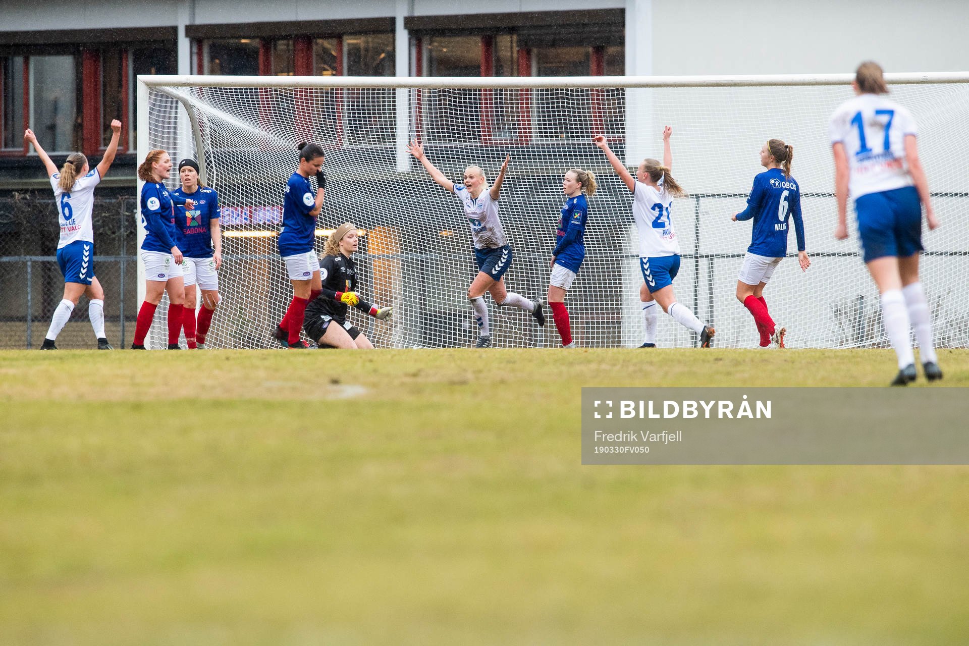 Nora Eide Lie of Kolbotn celebrates with her teammates