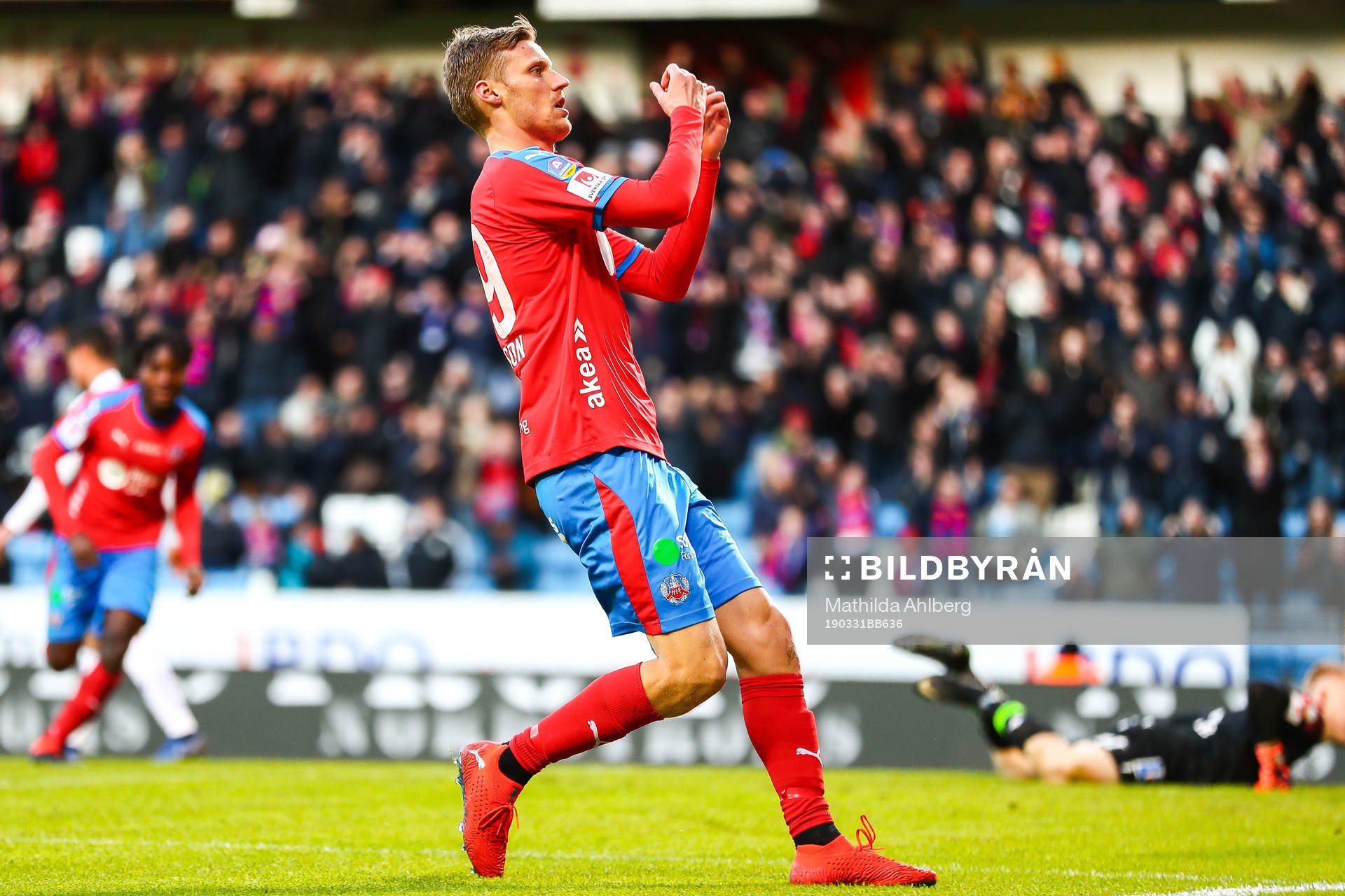 Helsingborgs Andri Bjarnason jublar