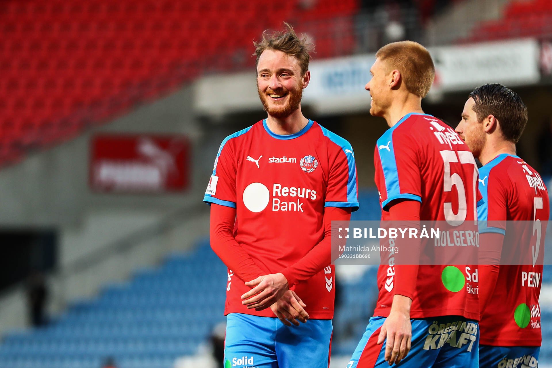 Helsingborgs Rasmus Jönsson jublar med Markus Holgersson