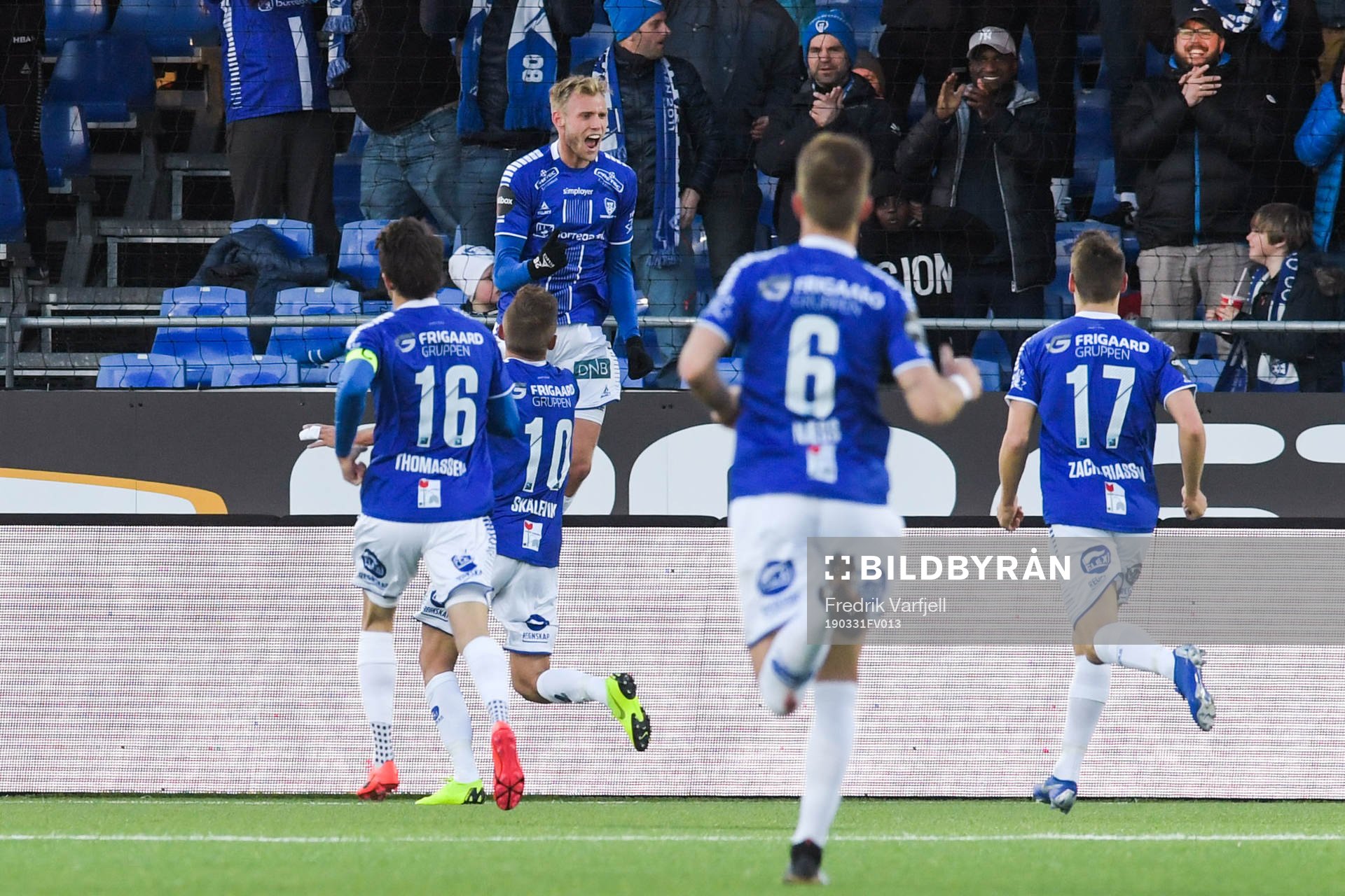 Jonathan Lindseth of Sarpsborg 08 celebrates