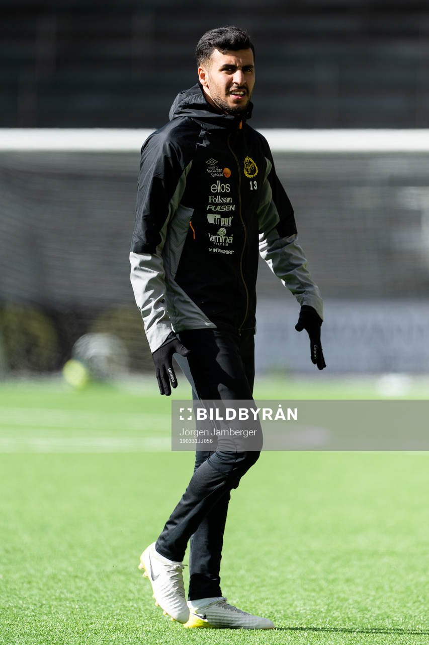 Rami Kaib under en träning med det allsvenska fotbollslaget Elfsborgs den 31 mars 2019 i Borås.