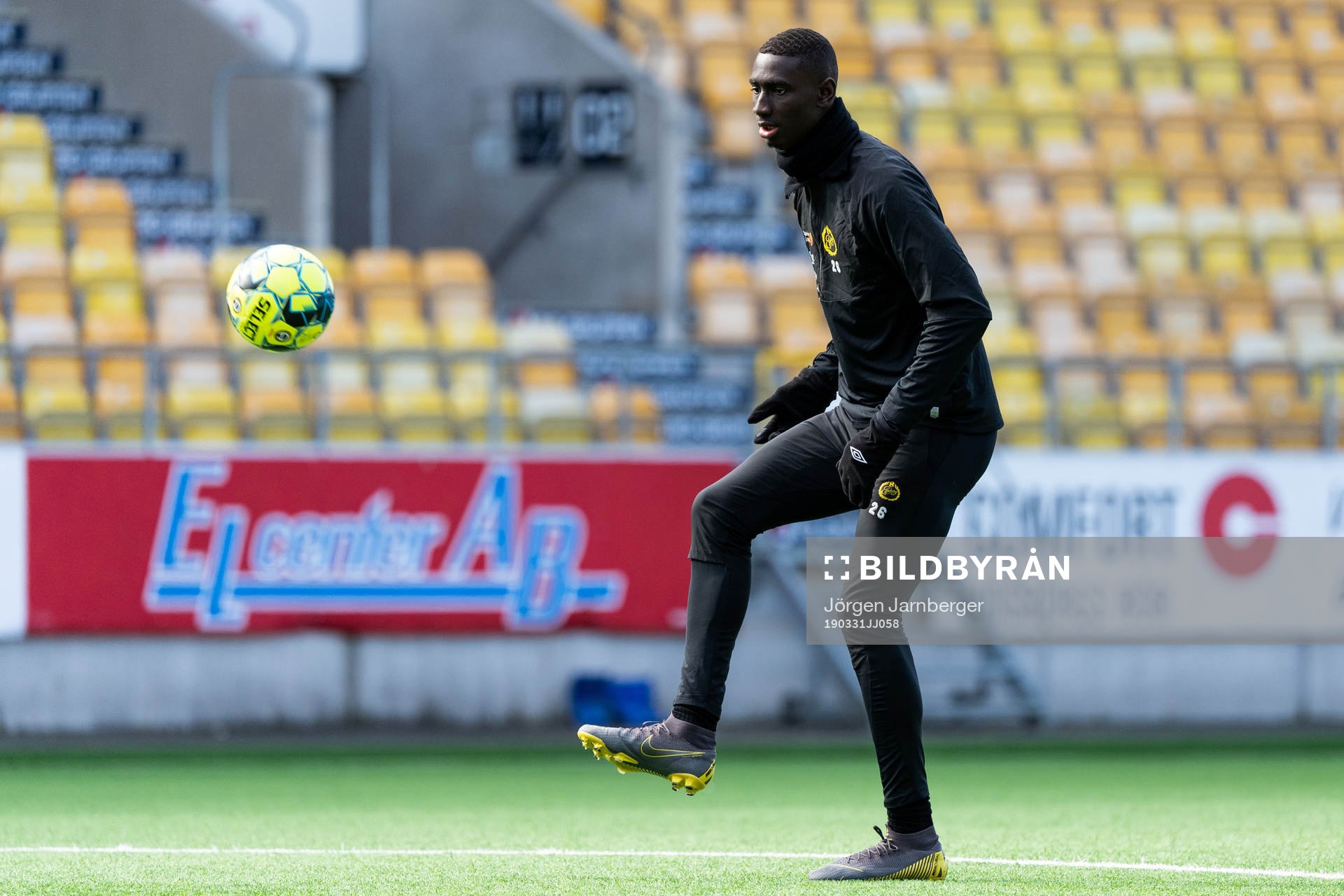Marokhy Ndione under en träning med det allsvenska fotbollslaget Elfsborgs den 31 mars 2019 i Borås.