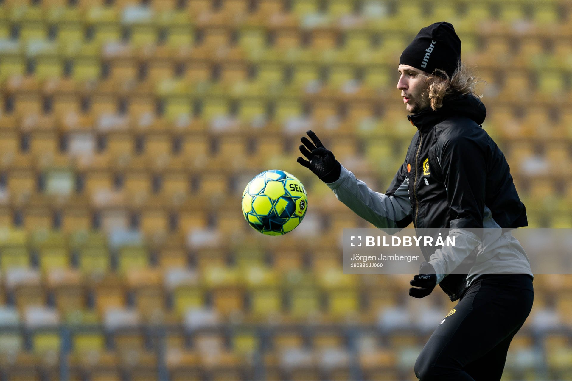 Pawel Cibicki under en träning med det allsvenska fotbollslaget Elfsborgs den 31 mars 2019 i Borås.