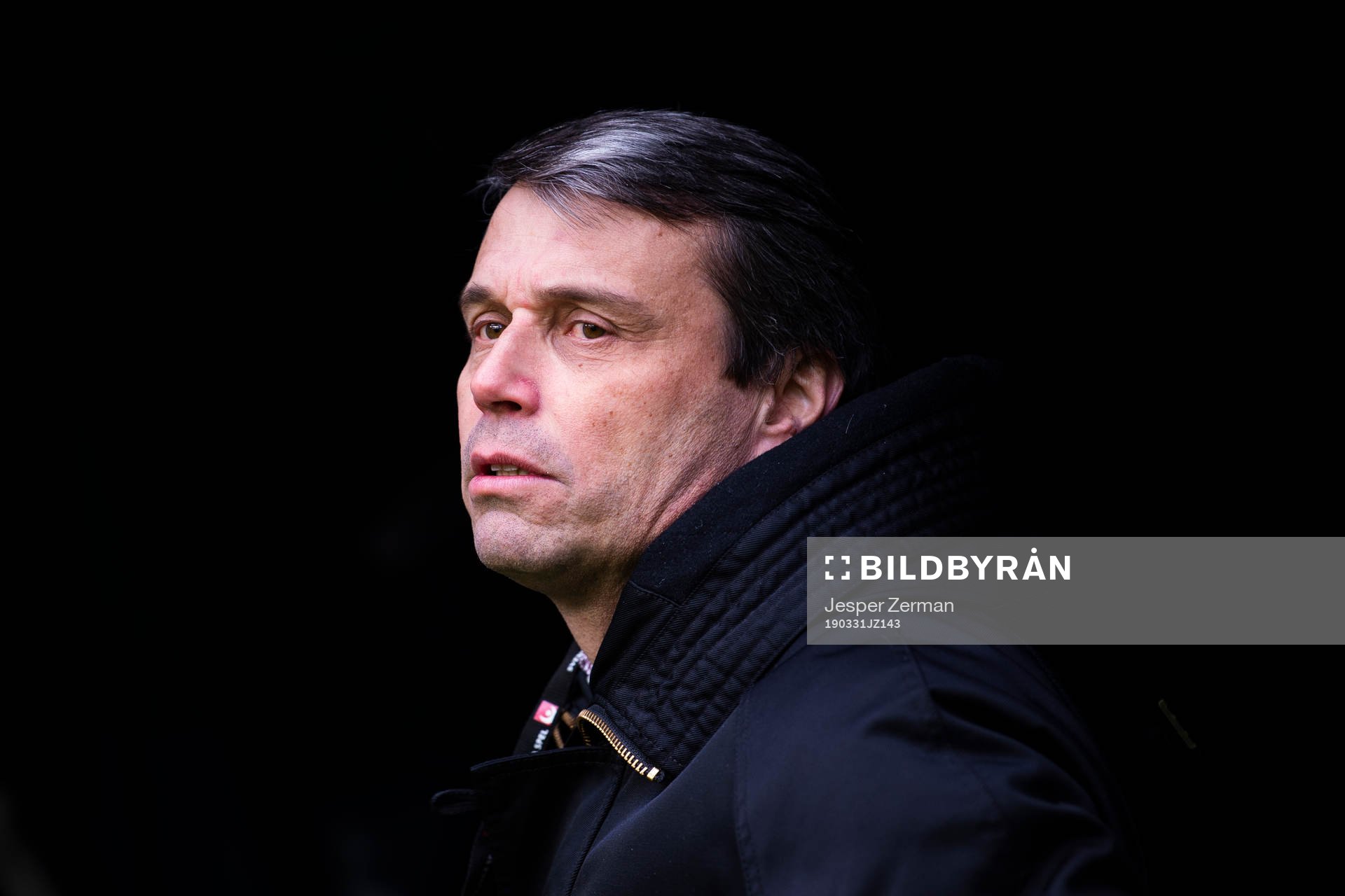 Östersund Daniel Kindberg under fotbollsmatchen i Allsvenskan mellan AIK och Östersund den 31 mars 2019 i Stockholm.