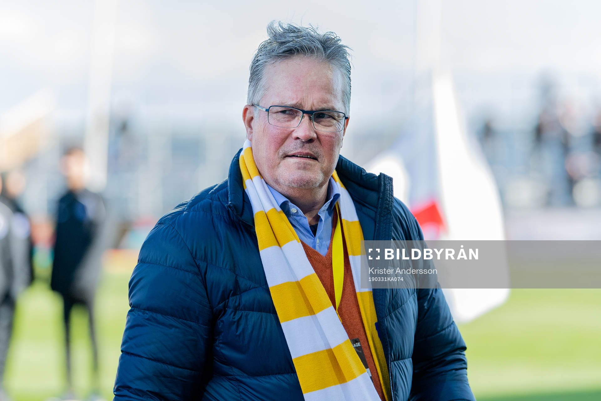 Falkenbergs ordförande Patrik Hanell före fotbollsmatchen