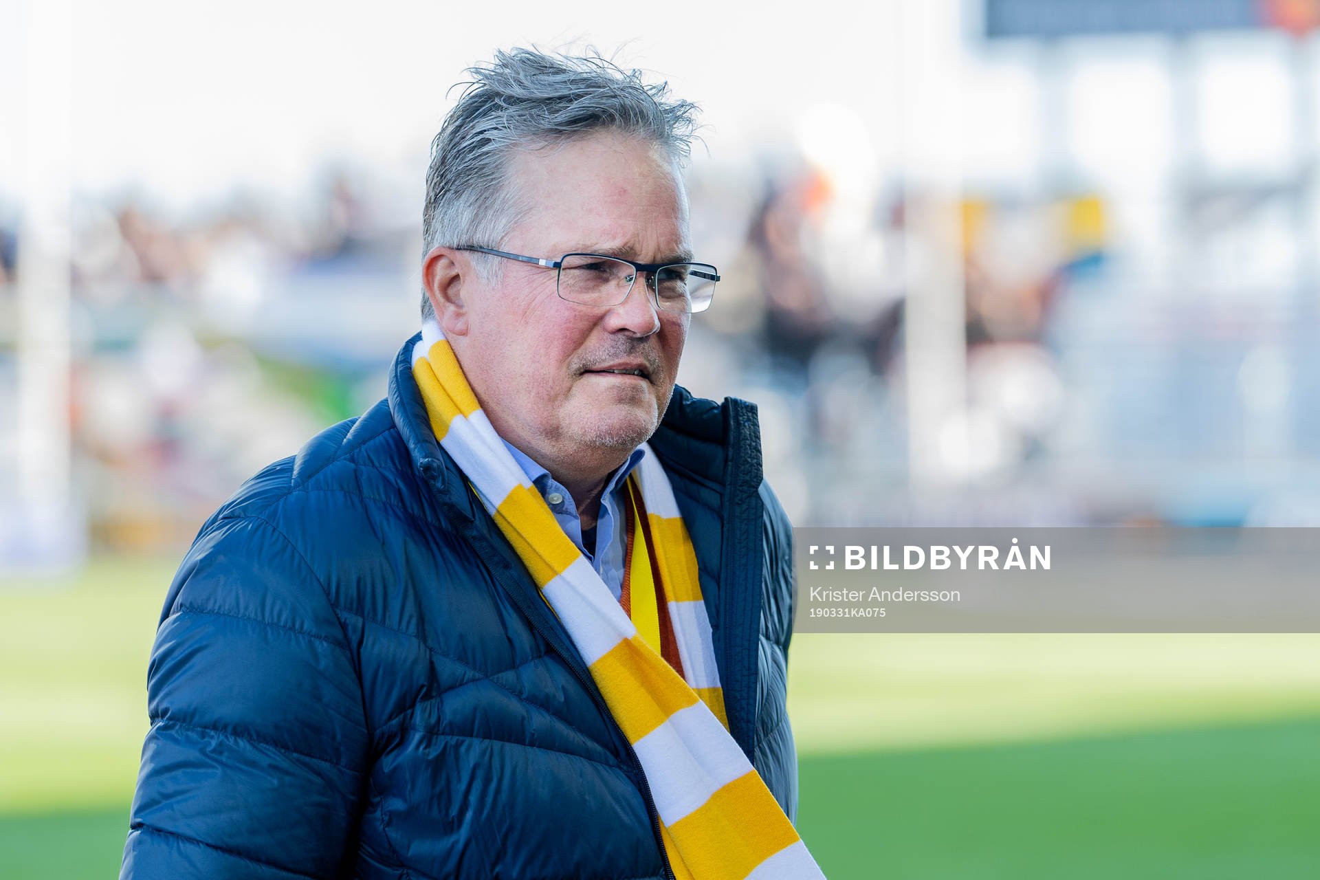 Falkenbergs ordförande Patrik Hanell före fotbollsmatchen