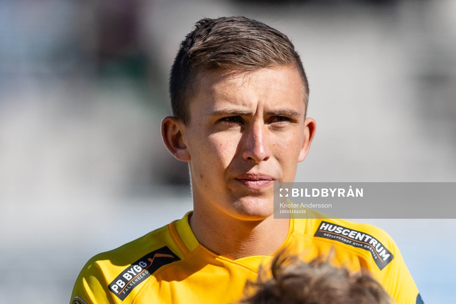 Falkenbergs John Björkengren före fotbollsmatchen i