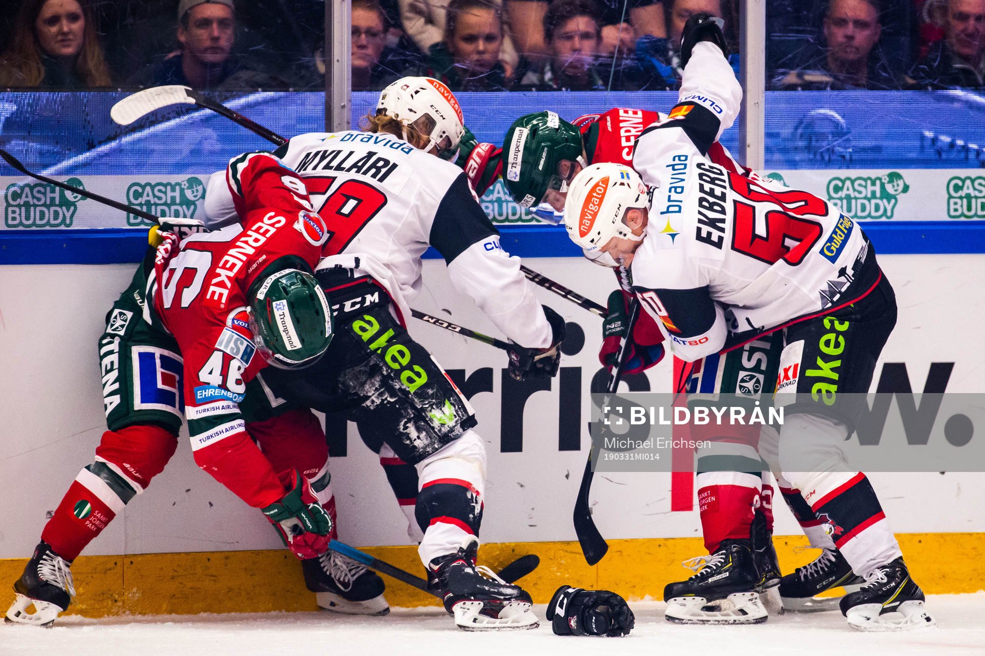 Frölundas Oliwer Fjellström och Malmö Redhawks Anton