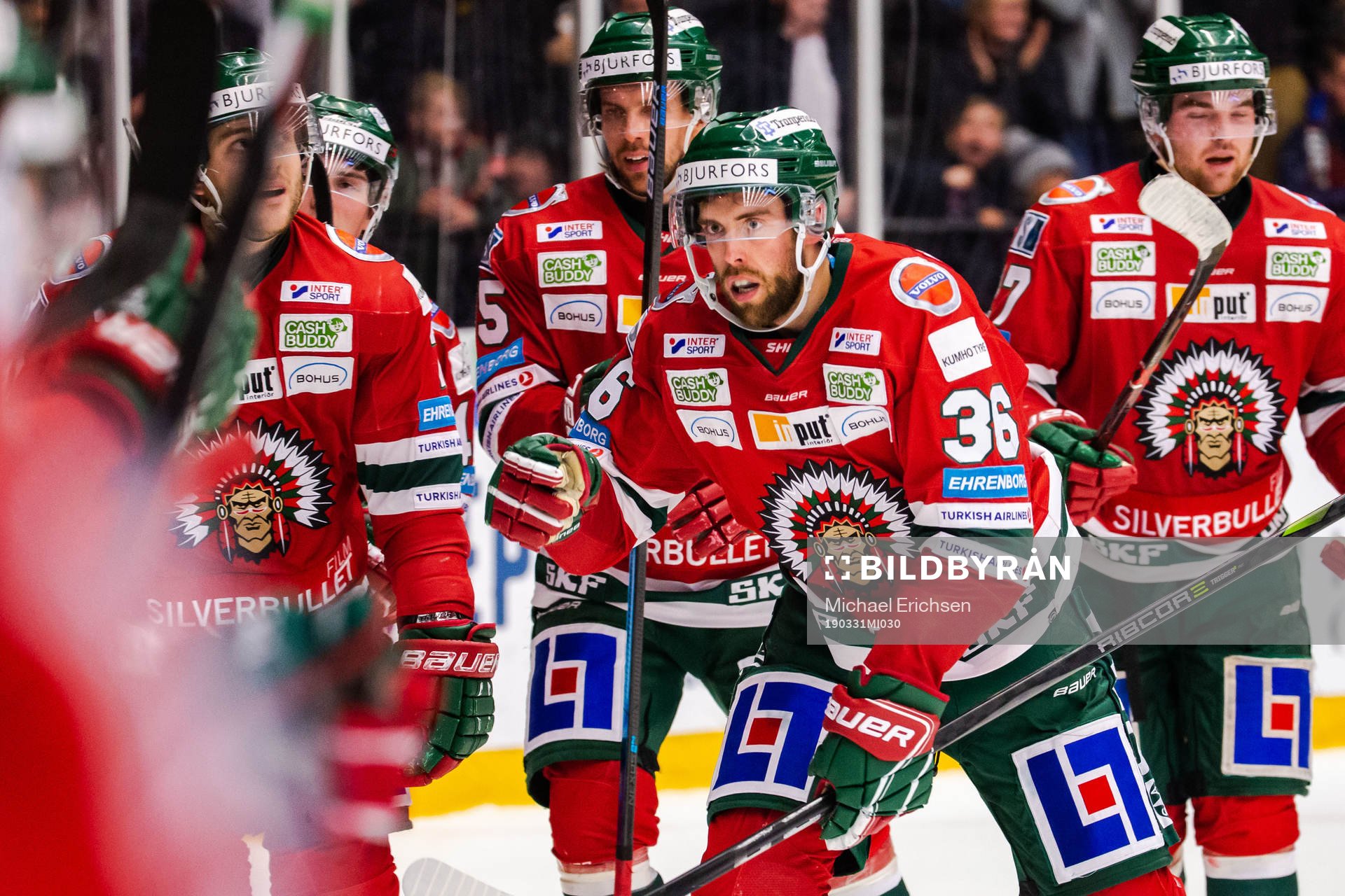 Frölundas Brandon Gormley jublar