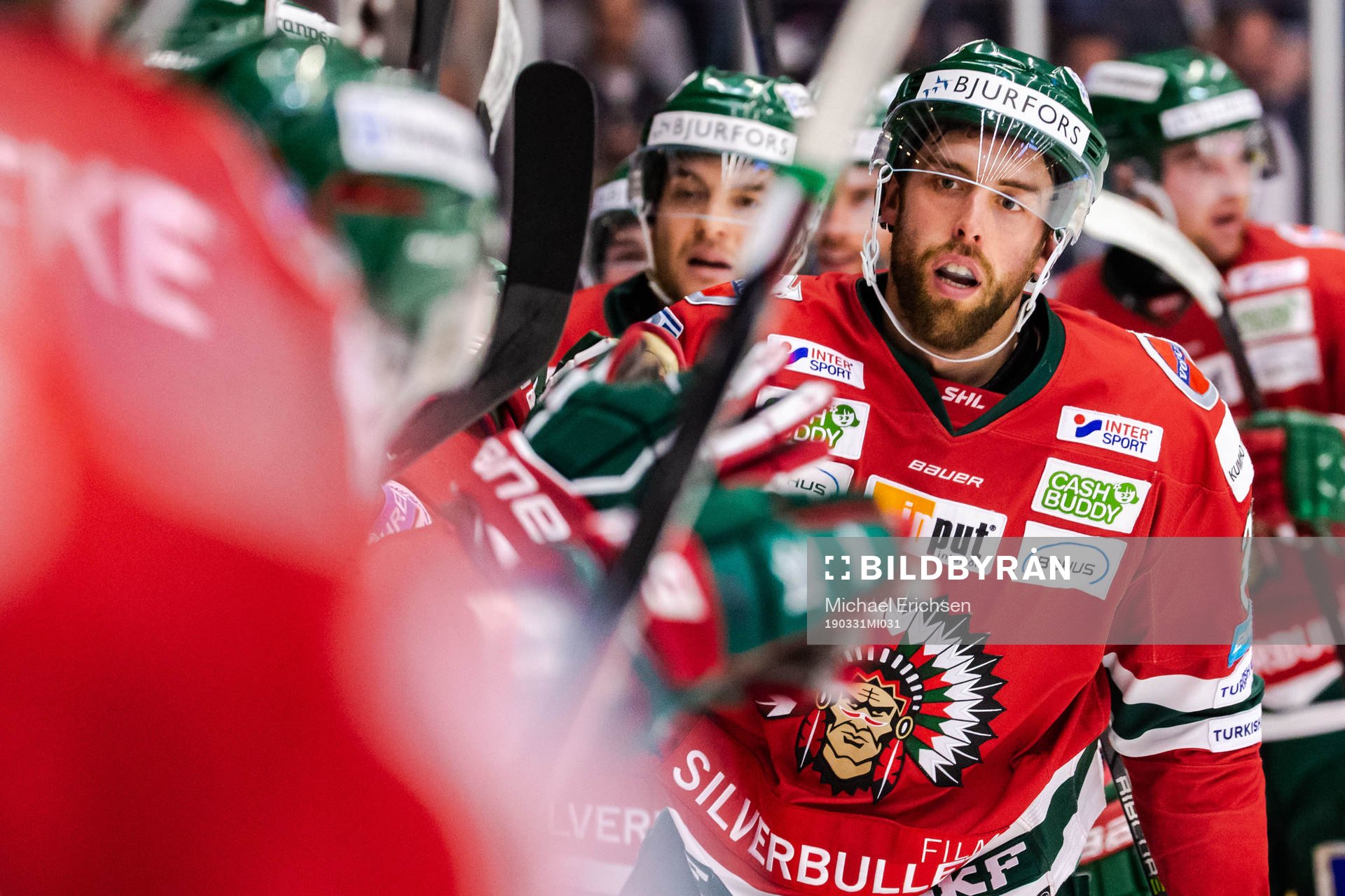 Frölundas Brandon Gormley jublar