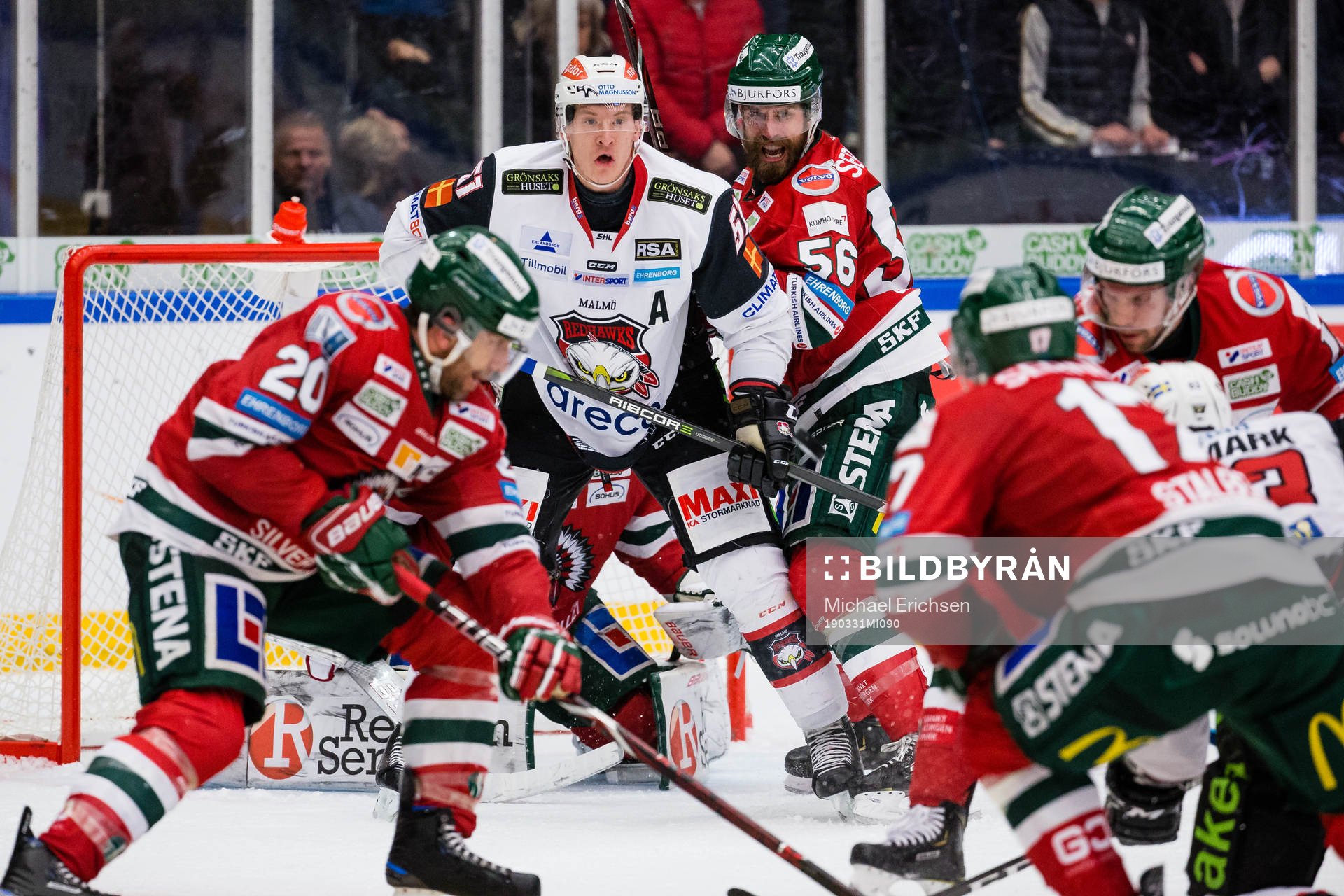 Malmö Redhawks Emil Sylvegård och Frölundas Jonathan