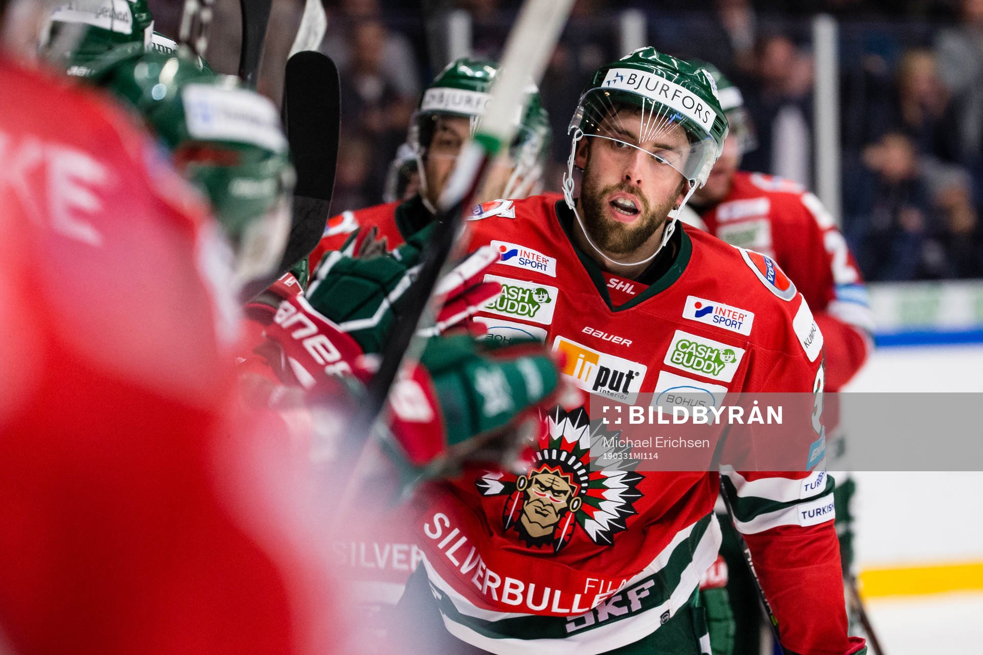 Frölundas Brandon Gormley jublar