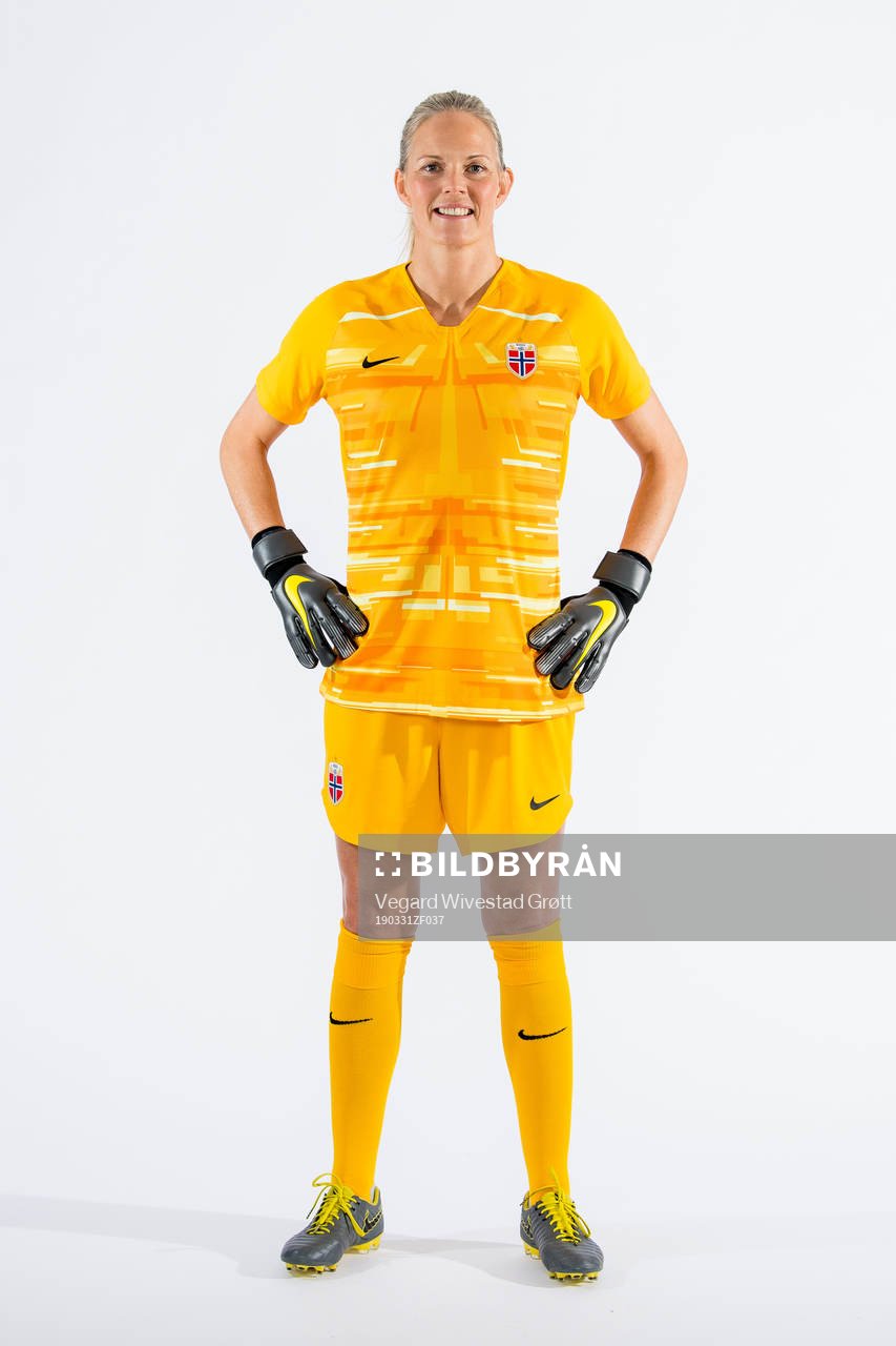 Goalkeeper Ingrid Hjelmseth of Norway poses for a portrait