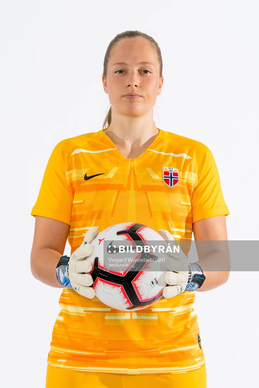 Goalkeeper Aurora Mikalsen of Norway poses for a portrait