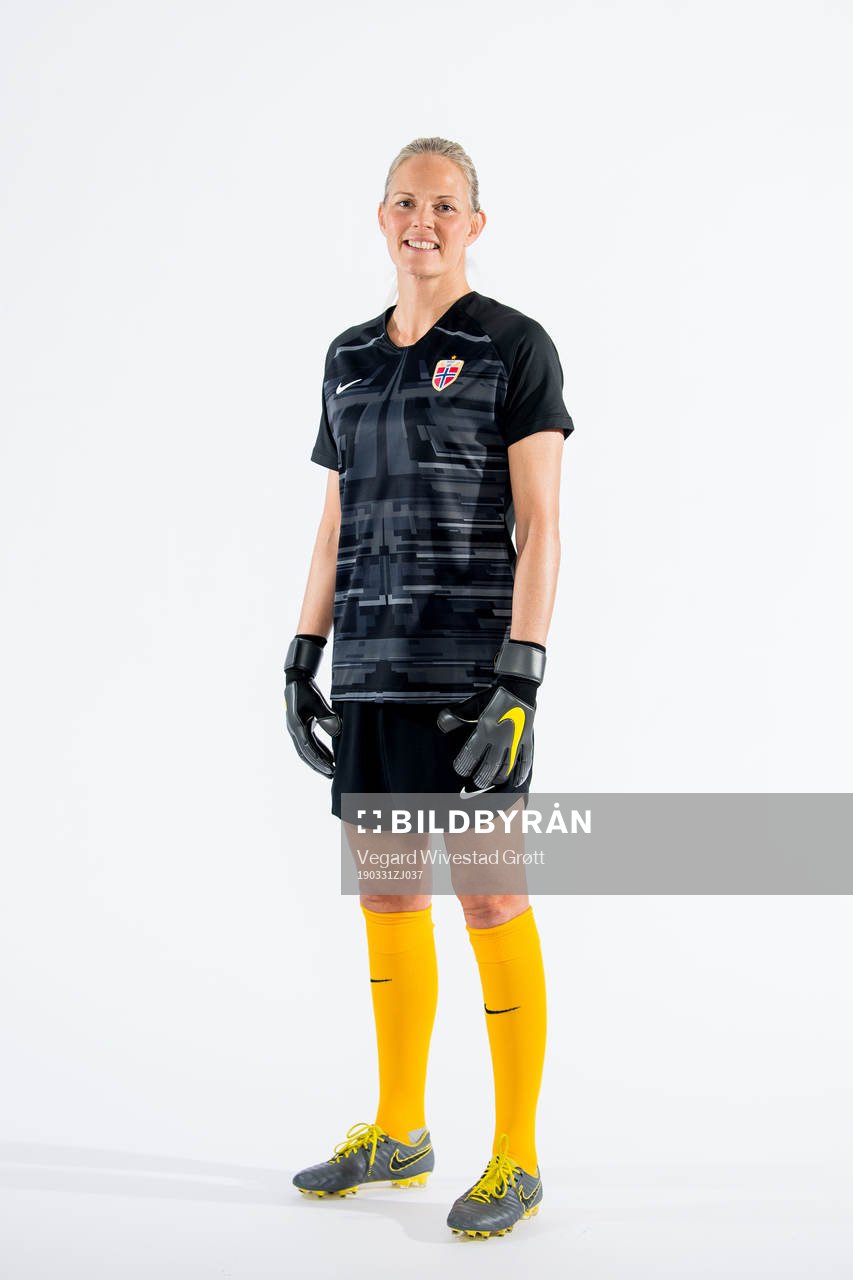 Goalkeeper Ingrid Hjelmseth of Norway poses for a portrait