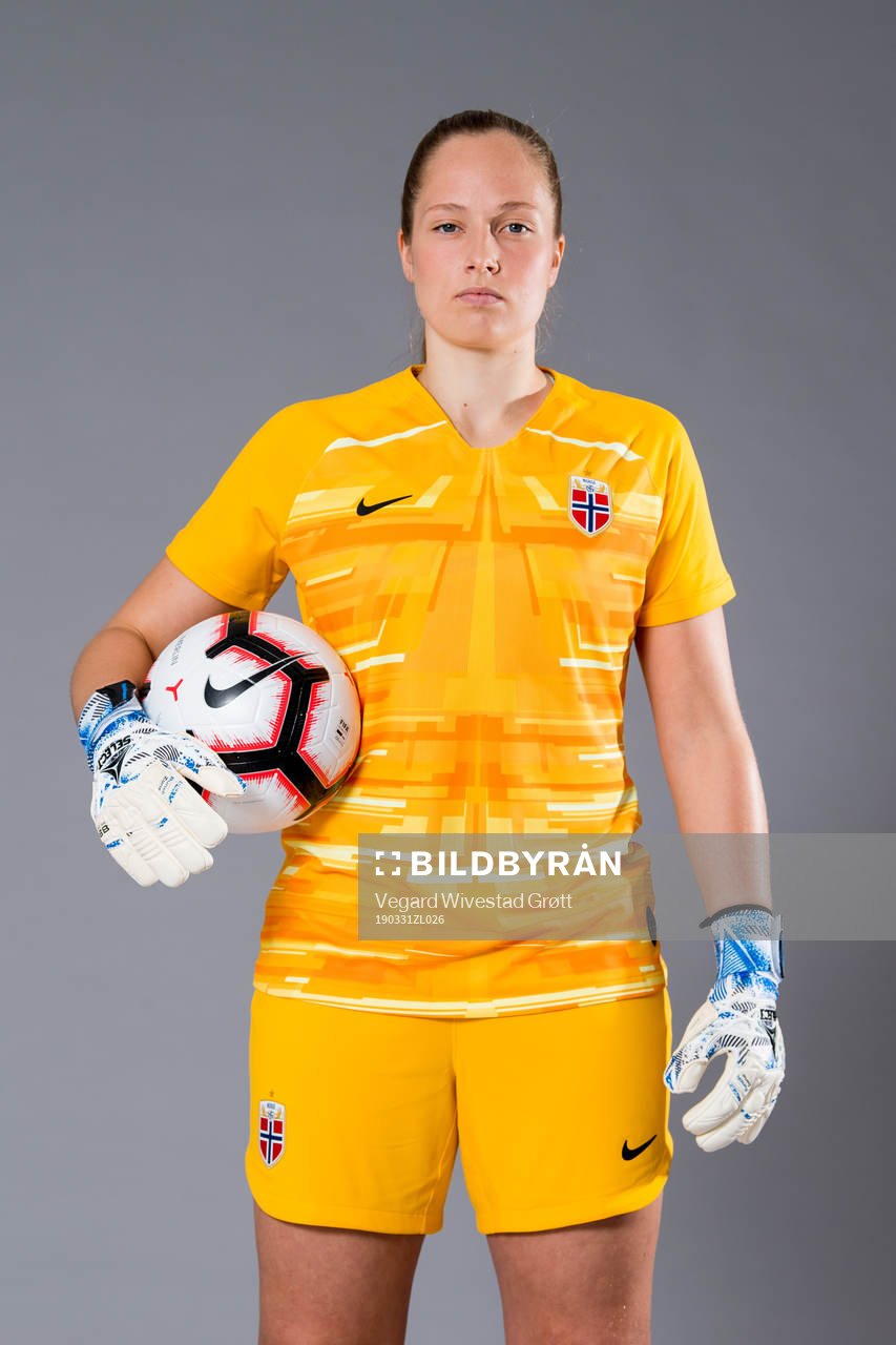 Goalkeeper Aurora Mikalsen of Norway poses for a portrait