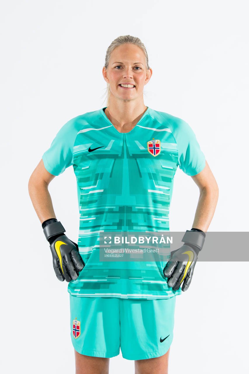 Goalkeeper Ingrid Hjelmseth of Norway poses for a portrait