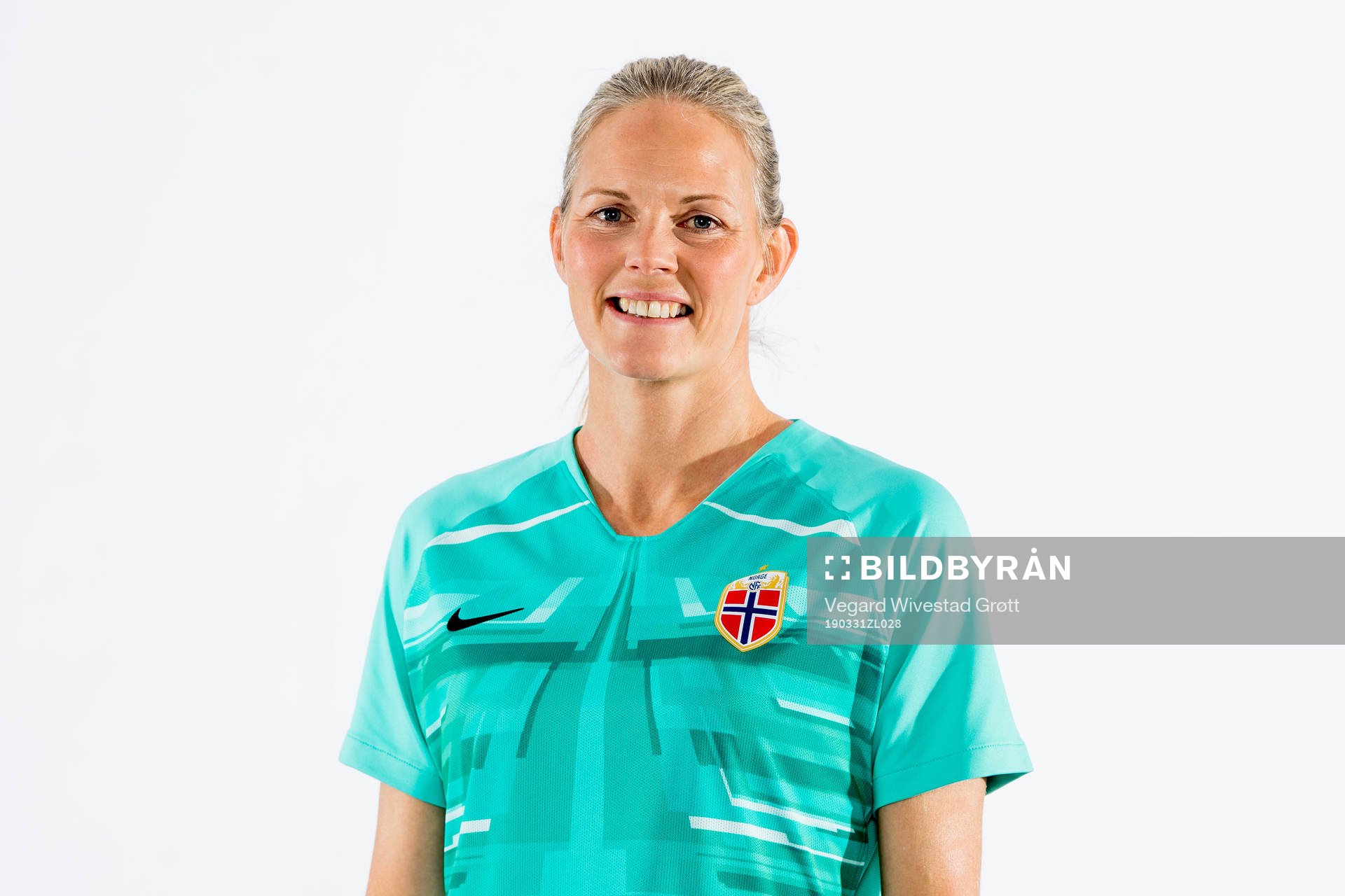 Goalkeeper Ingrid Hjelmseth of Norway poses for a portrait