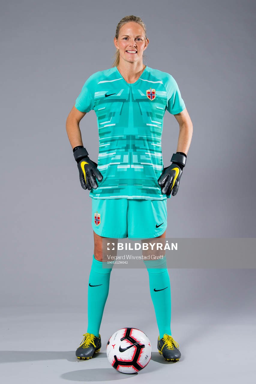 Goalkeeper Ingrid Hjelmseth of Norway poses for a portrait