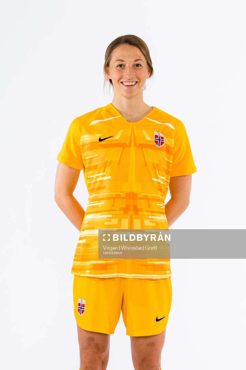 Goalkeeper Cecilie Fiskerstrand of Norway poses for a