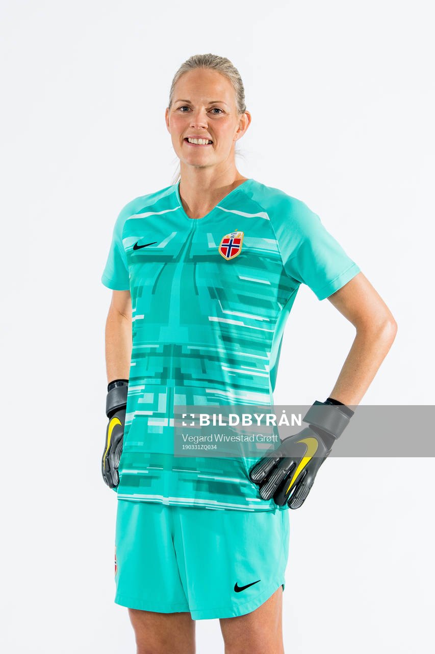 Goalkeeper Ingrid Hjelmseth of Norway poses for a portrait