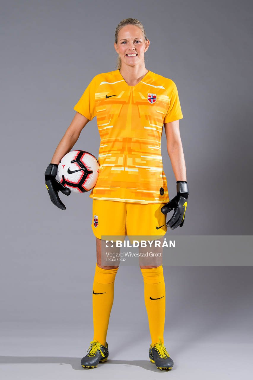 Goalkeeper Ingrid Hjelmseth of Norway poses for a portrait