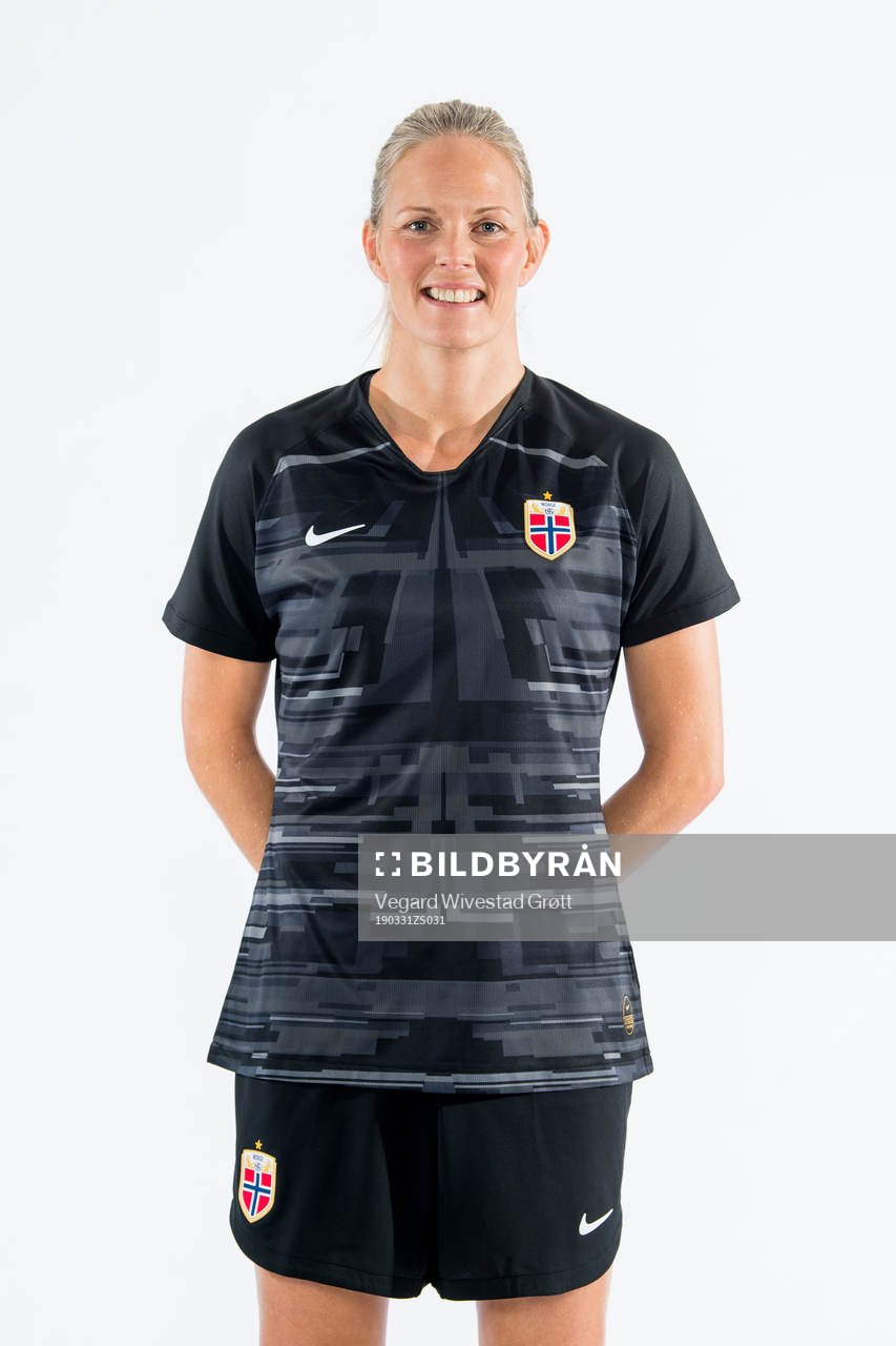 Goalkeeper Ingrid Hjelmseth of Norway poses for a portrait
