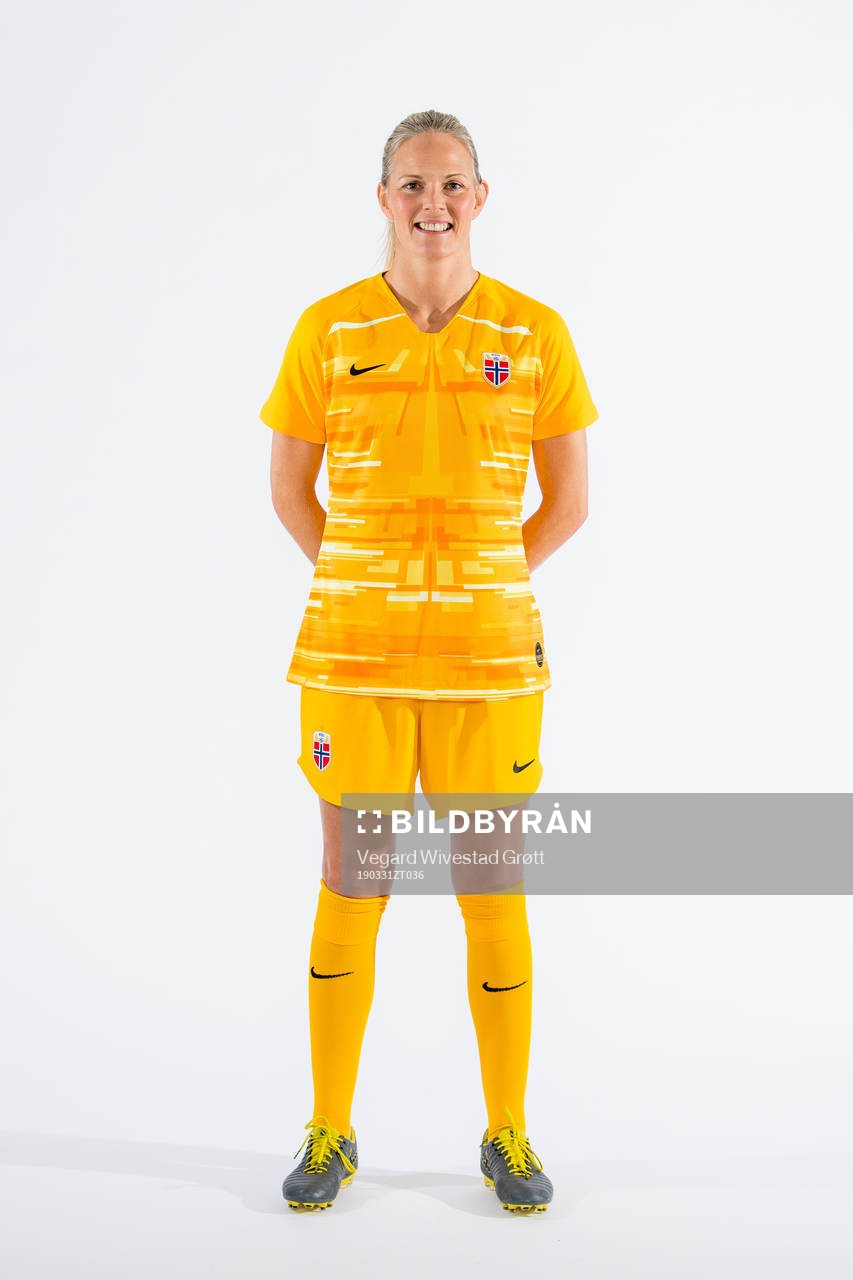 Goalkeeper Ingrid Hjelmseth of Norway poses for a portrait