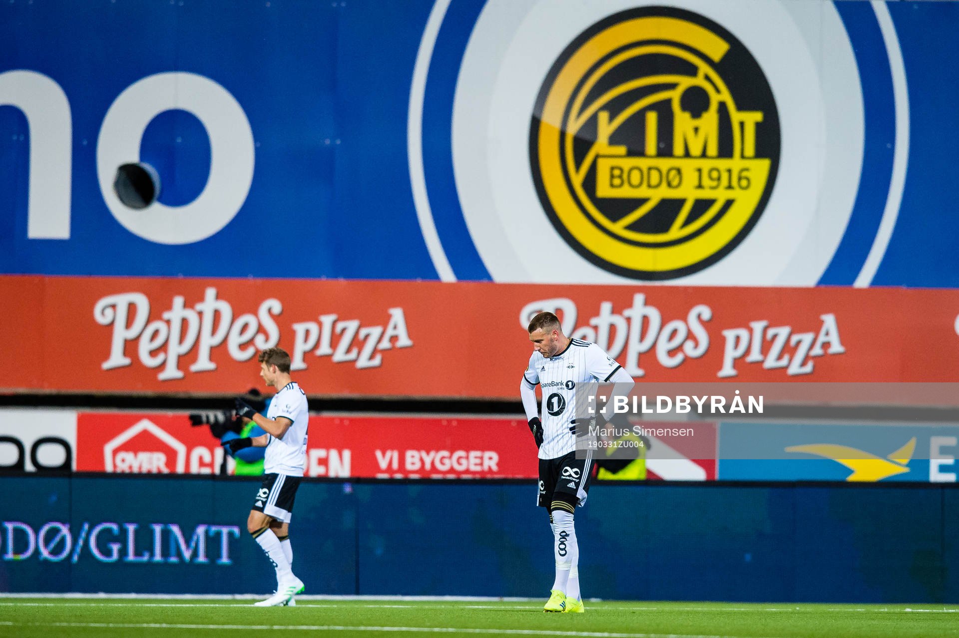 Nicklas Bendtner of Rosenborg looks dejected