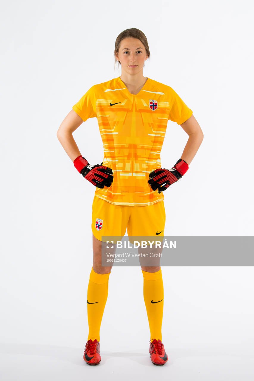Goalkeeper Cecilie Fiskerstrand of Norway poses for a
