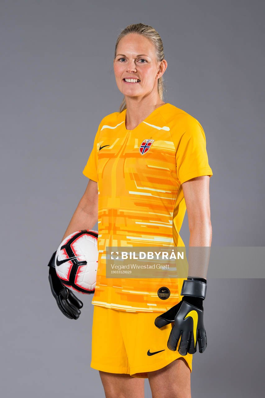 Goalkeeper Ingrid Hjelmseth of Norway poses for a portrait