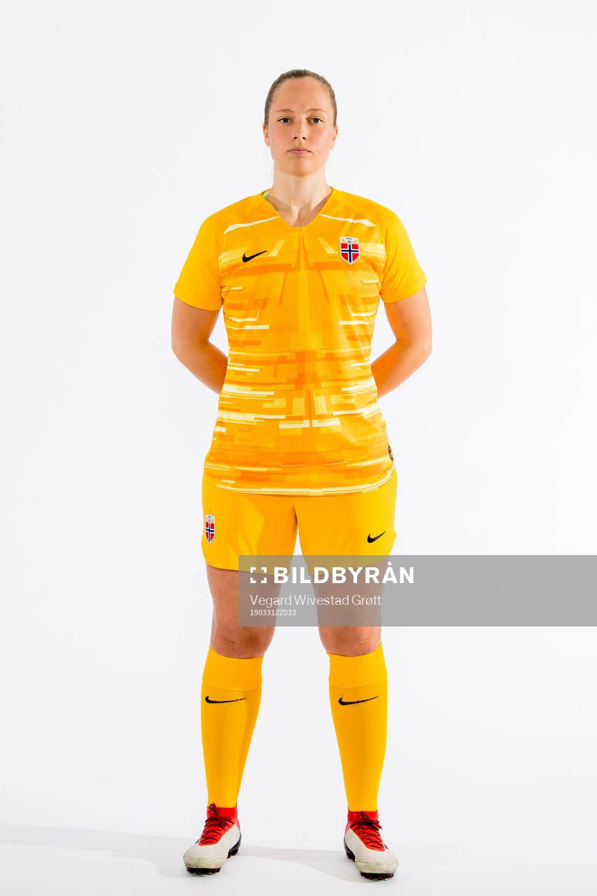 Goalkeeper Aurora Mikalsen of Norway poses for a portrait