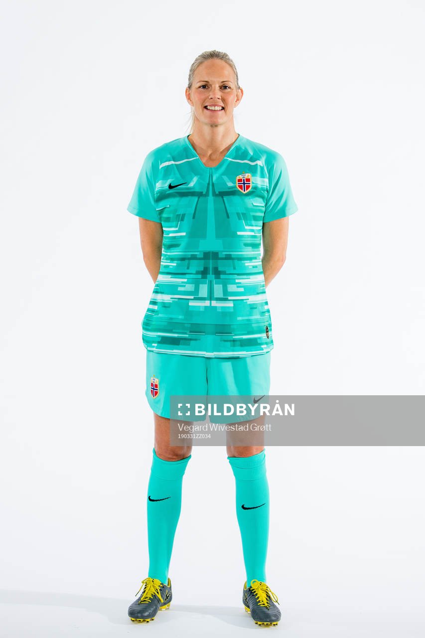 Goalkeeper Ingrid Hjelmseth of Norway poses for a portrait