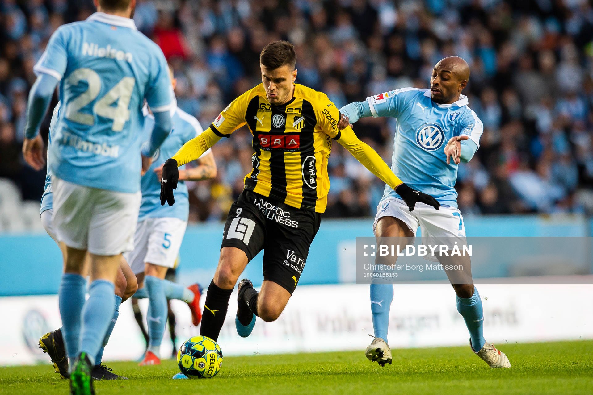 Häckens Alexander Jeremejeff och Malmö FFs Fouad Bachirou