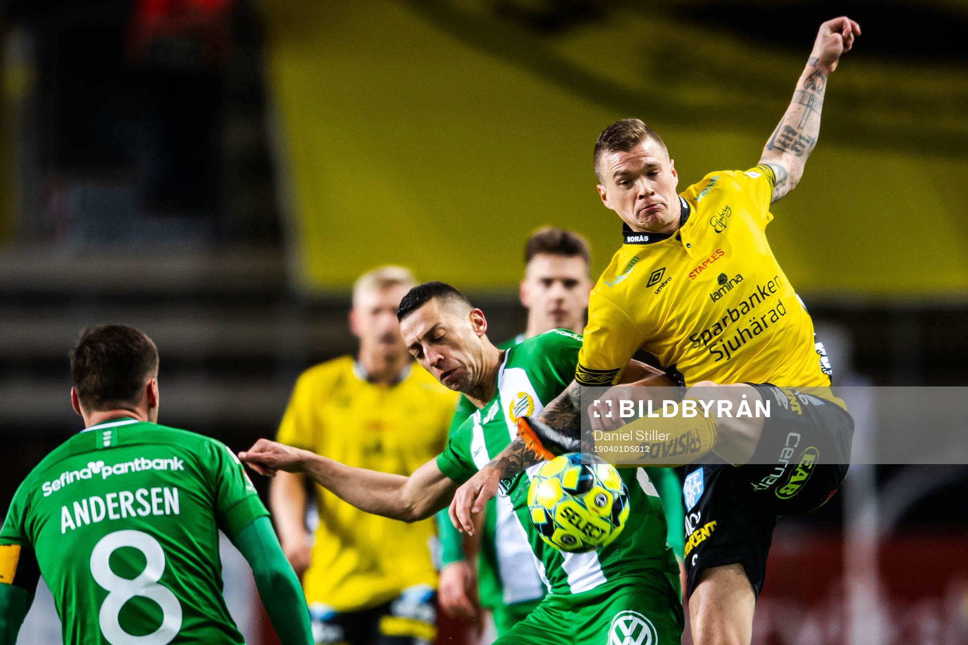 Elfsborgs Samuel Holmén och Hammarbys Nikola Djurdjic