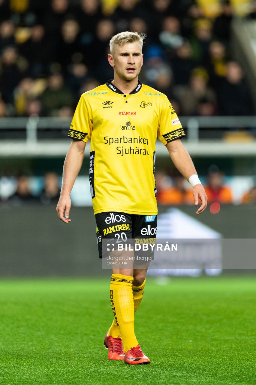 Elfsborgs Simon Strand under fotbollsmatchen i Allsvenskan mellan Elfsborg och Hammarby den 1 april 2019 i Borås.