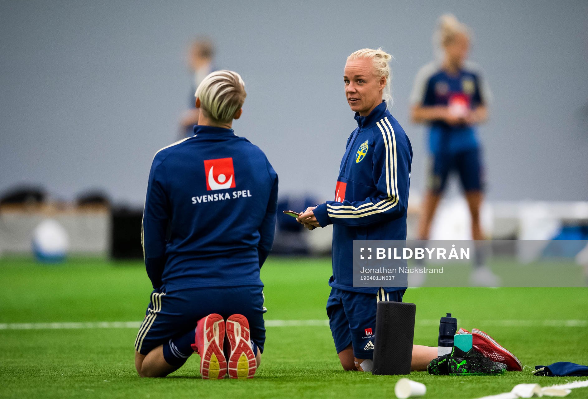 Nilla Fischer and Caroline Seger of the Swedish women