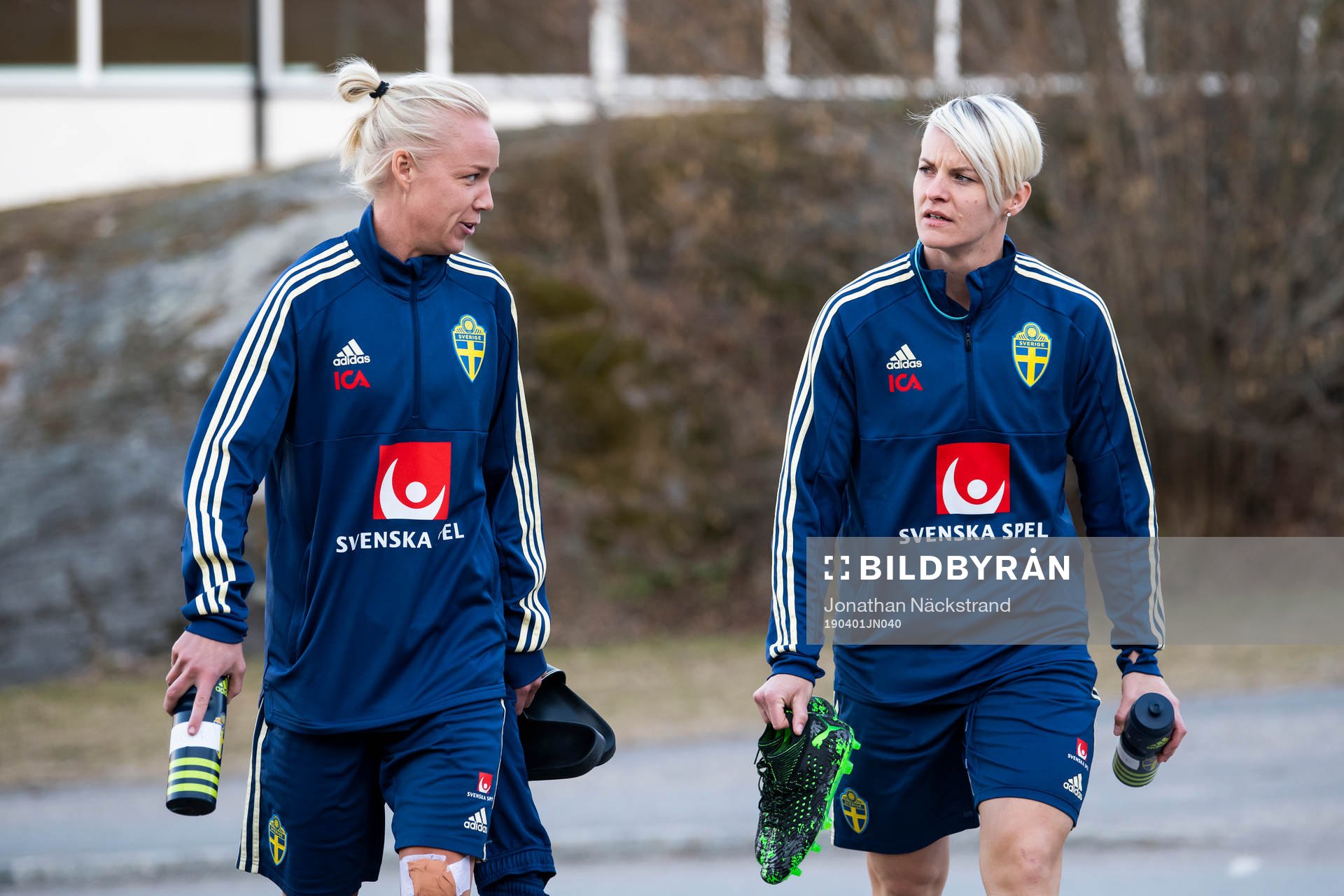 Nilla Fischer and Caroline Seger of the Swedish women