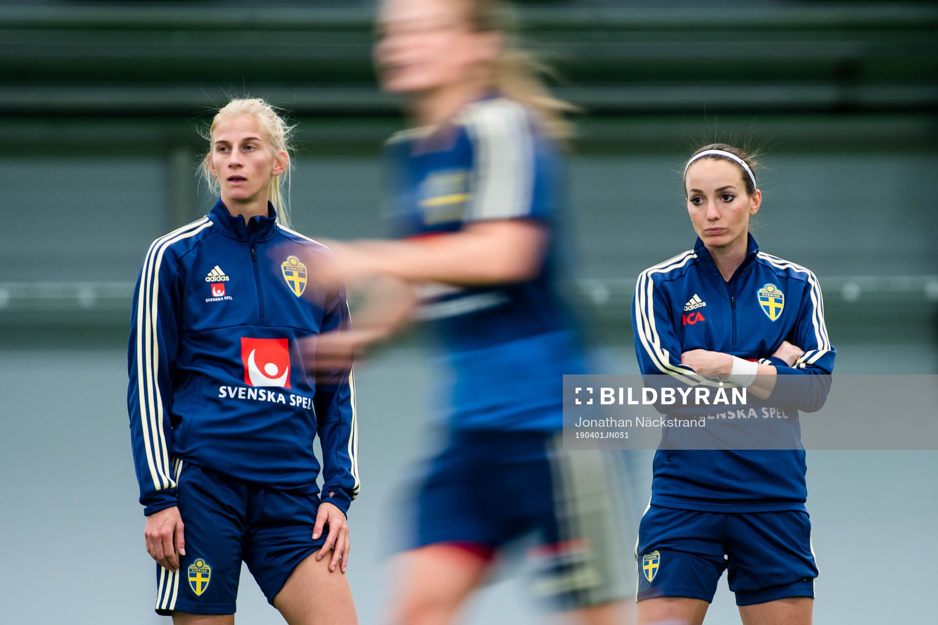 Kosovare Asllani and Sofia Jakobsson of the Swedish women