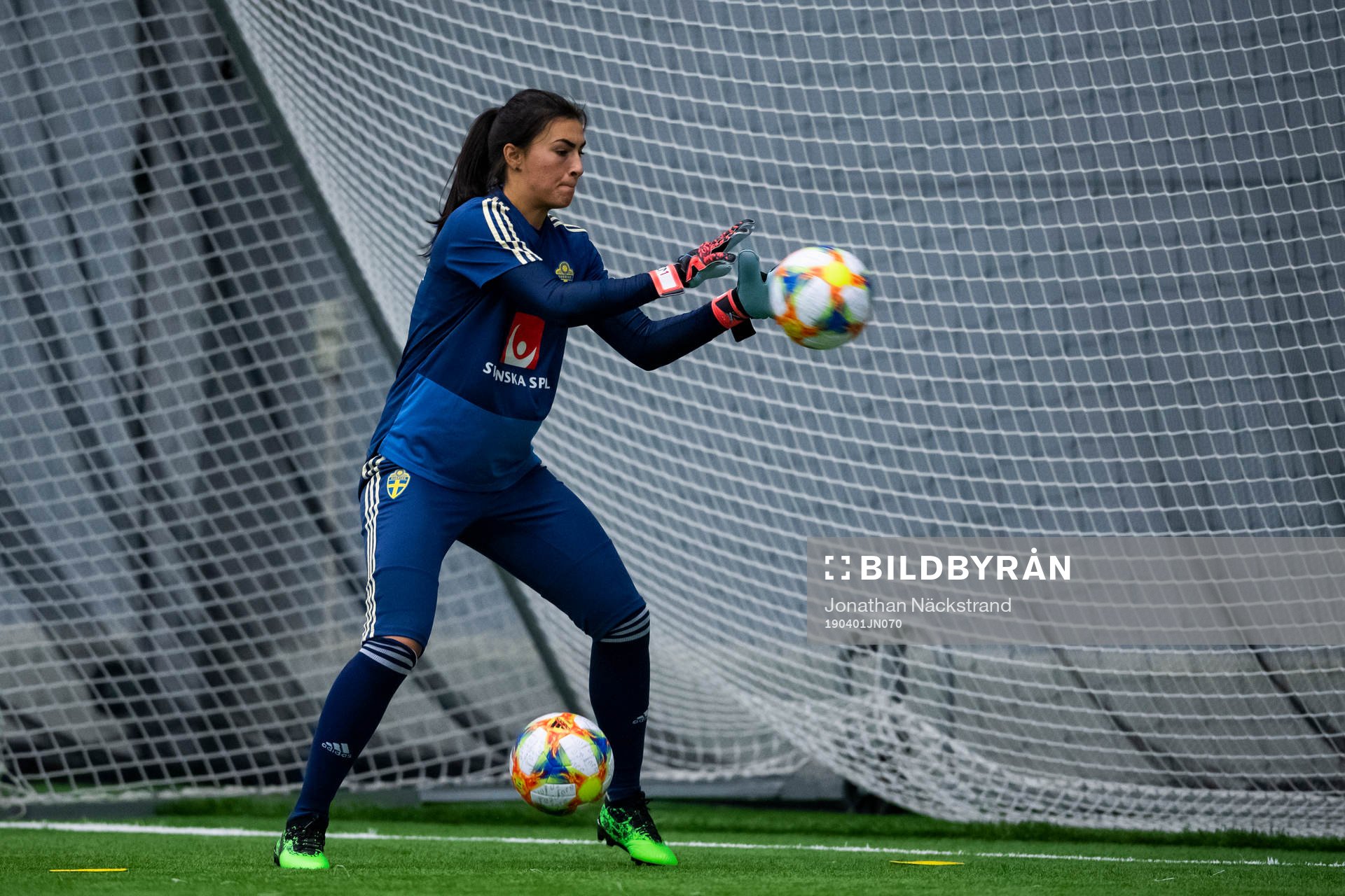 Goalkeeper Zecira Musovic of the Swedish women national
