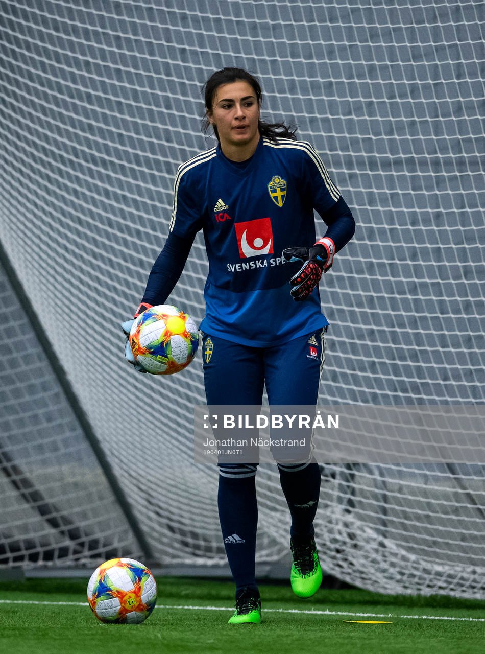 Goalkeeper Zecira Musovic of the Swedish women national