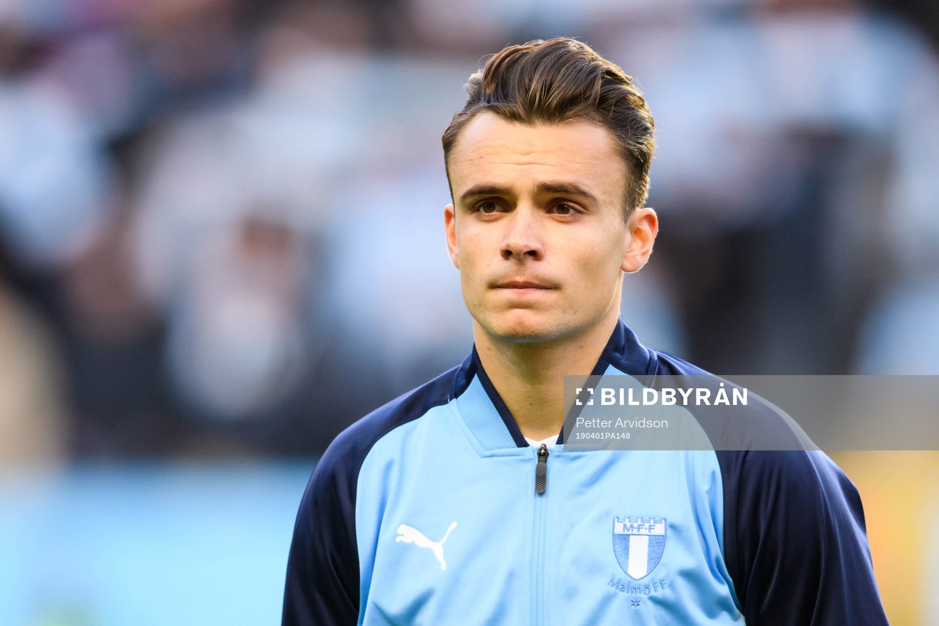 Malmö FFs Andreas Vindheim inför fotbollsmatchen i Allsvenskan mellan Malmö FF och Häcken den 1 april 2019 i Malmö.