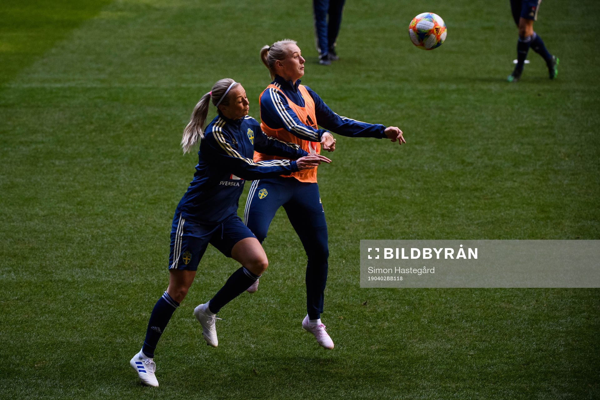 Amanda Ilestedt and Stina Blackstenius of the Swedish women